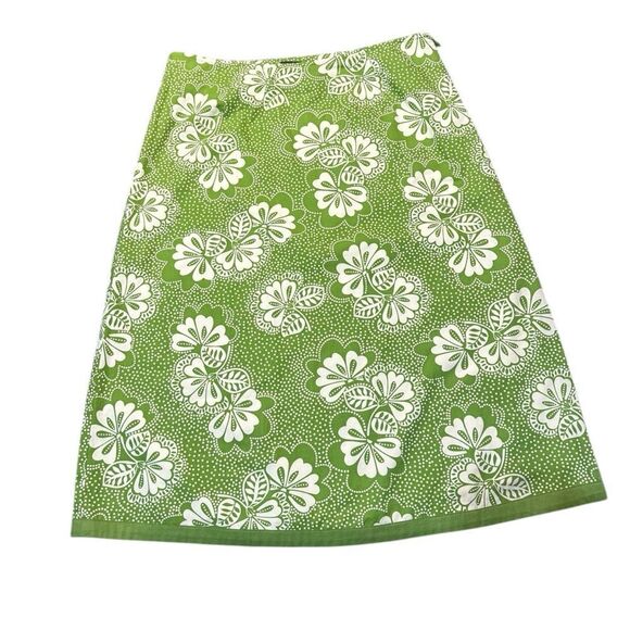Boden Dresses & Skirts - Boden Retro Floral Green & White A-Line Cotton Skirt Size 8